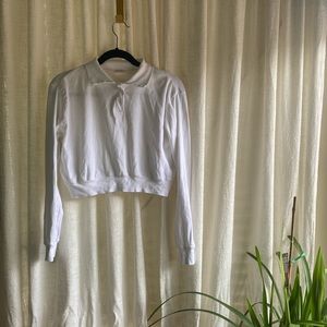 Brandy Melville white collared crop top